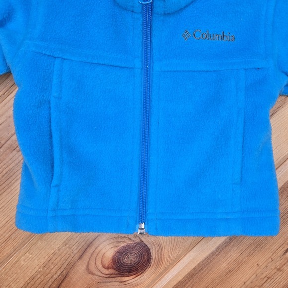 Columbia Fleece Zip Up Jacket Baby 6 Months Bright Blue Color - Picture 3 of 5